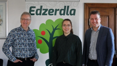 Stellten das dritte MundArt-Festival Edzerdla vor (von links): Helmut Haberkamm, Nadine Höhne und Matthias Schwarz. (Foto: Thomas Wirth)