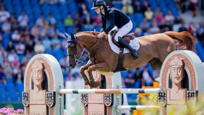 Jana Wargers hat für den ersten Heimsieg in einem wichtigen CHIO-Springen gesorgt. (Foto: Rolf Vennenbernd/dpa)