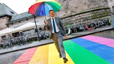 Nürnbergs OB Markus König im Herbst 2023. Die Nürnberger CSU hat ihn mit großem Rückhalt für eine neue Kandidatur gewählt. (Foto: Daniel Löb/dpa)