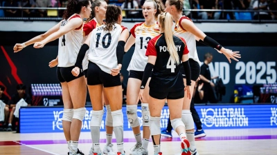 Die deutschen Frauen holten sich den zweiten Sieg. (Foto: ---/Deutscher Volleyball-Verband /dpa)