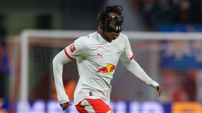 Yan Diomandé von RB Leipzig gelang beim 6:0 gegen Eintracht Frankfurt ein Dreierpack. (Foto: Jan Woitas/dpa)