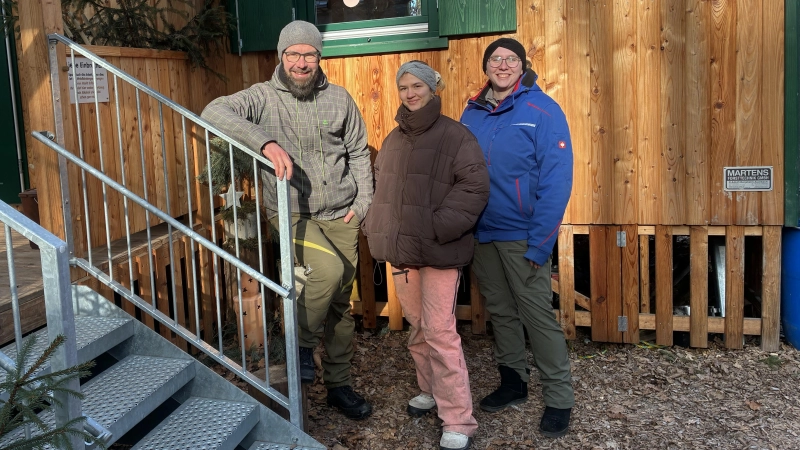 Das Team des Abenteuerwaldes Markt Erlbach in kuscheliger Montur. (Foto: Birgit Schiener)
