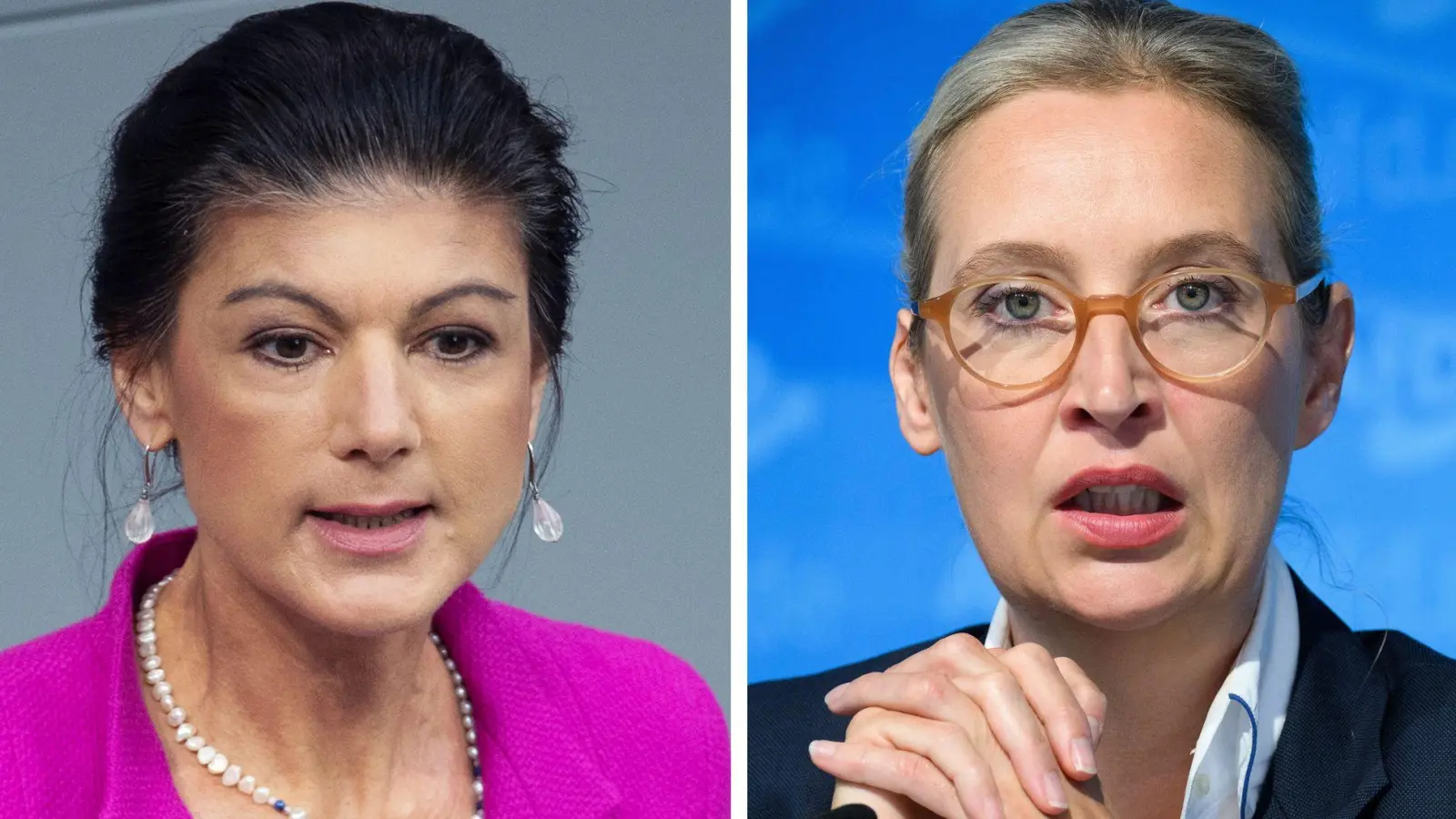 BSW-Gründerin Sahra Wagenknecht und AfD-Chefin Alice Weidel lieferten sich bei „Maischberger“ einen Schlagabtausch. (Archivbild) (Foto: J. Penschek/B. von Jutrczenka/dpa)