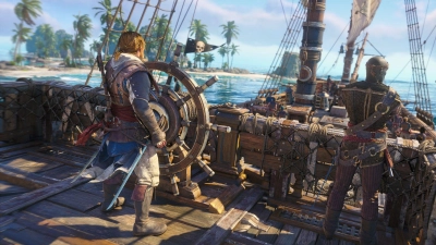 Alle Wetter: Als berüchtigter walisischer Pirat Edward Kenway durchkreuzt man auf der „Jackdaw“ die Karibik. (Foto: Ubisoft/dpa-tmn)