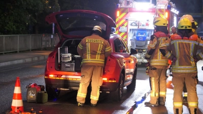 Die Feuerwehr Ansbach rückte mit einer speziellen Drohne an, um bei der Suche zu unterstützen. (Foto: Feuerwehr Neustadt)