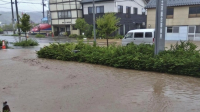 Überflutungen in Wajima. (Foto: Uncredited/Kyodo News/AP)