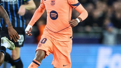 Yamal (rechts) rettete Barcelona einen Punkt in Brügge. (Foto: Bruno Fahy/Belga/dpa)