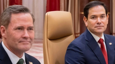 Den Job von Sicherheitsberater Mike Waltz übernimmt Außenminister Marco Rubio kurzerhand mit. (Archivbild) (Foto: Saul Loeb/AFP Pool/AP/dpa)