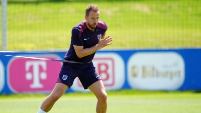 Vor dem Halbfinale gegen die Niederlande gibt sich Harry Kane kämpferisch. (Foto: Adam Davy/PA Wire/dpa)