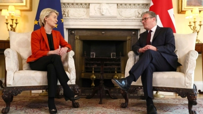 Starmer will von der Leyen erneut in London empfangen. (Archivbild) (Foto: Alishia Abodunde/Pool Getty via AP/dpa)