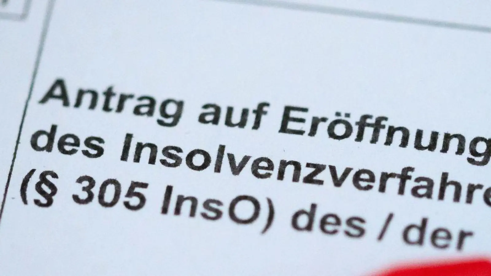 Antrag zur Eröffnung eines Insolvenzverfahrens. (Foto: Jonas Walzberg/dpa)