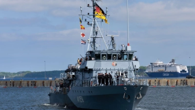 Sollte Deutschland sich an einer Militärmission beteiligen, gehört das Minenjagdboot Fulda zum deutschen Beitrag. (Foto: Marcus Golejewski/dpa)