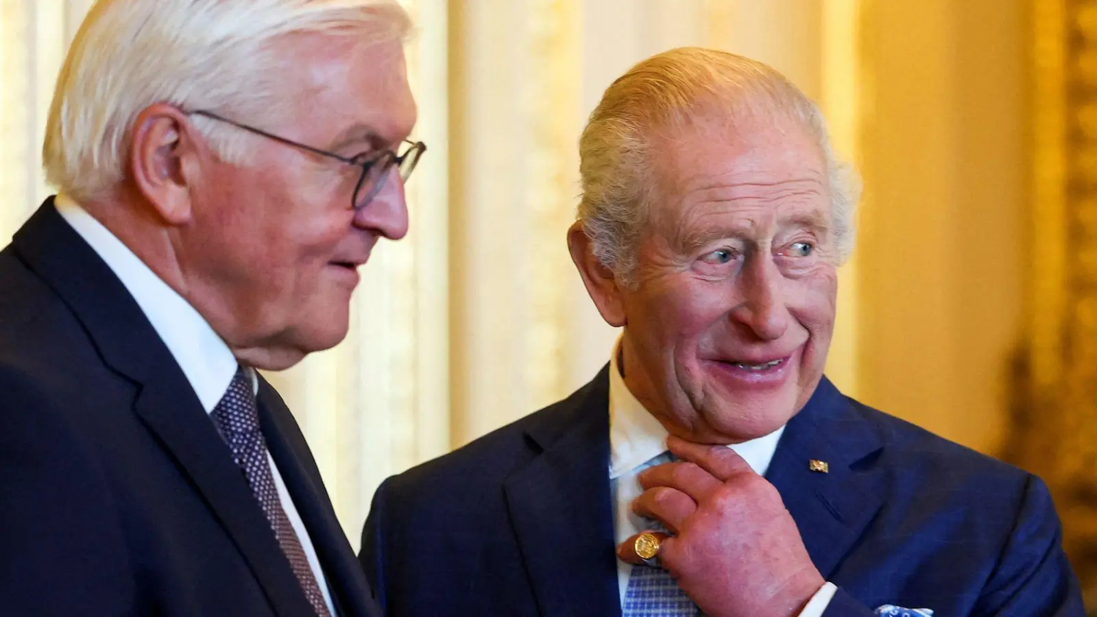 Bundespräsident Frank-Walter Steinmeier und König Charles III. in Schloss Windsor. (Foto: Hannah Mckay/PA Wire/dpa)
