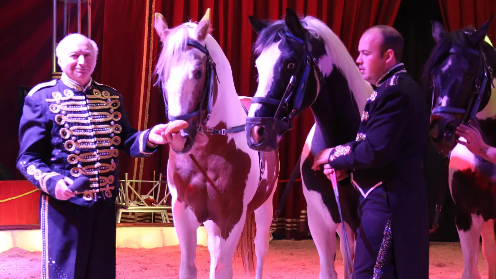 Im Zirkus Henry in Aktion: Direktor Georg Frank (links) und Sohn Robin. (Foto: Wolfgang Desombre)