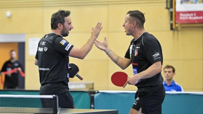 Die Windsbacher Doppel (links Bojan Tokic, rechts Petr David beim Sieg gegen Union Velbert) sind die stärksten der Liga. (Foto: Martin Rügner)