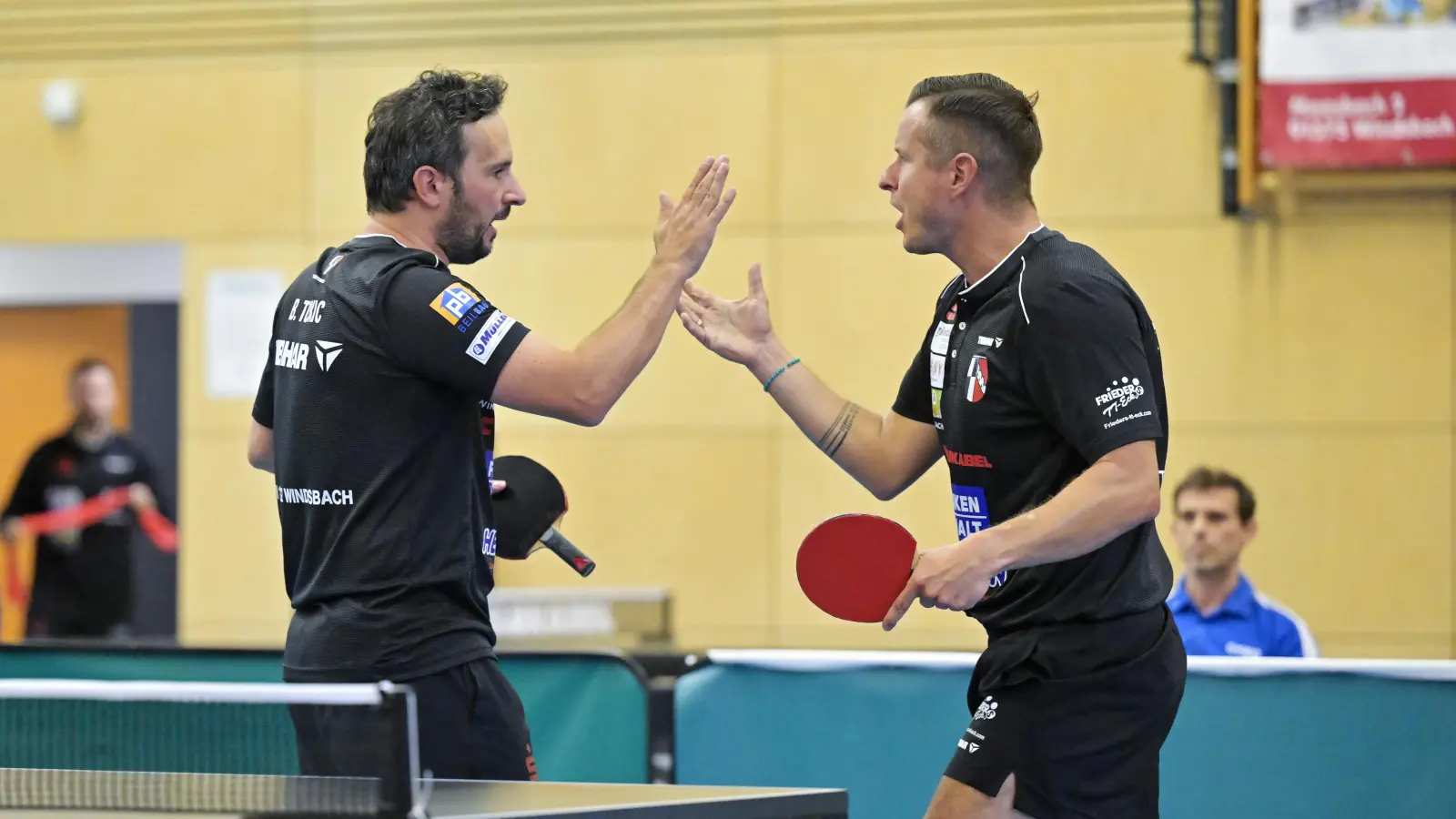 Die Windsbacher Doppel (links Bojan Tokic, rechts Petr David beim Sieg gegen Union Velbert) sind die stärksten der Liga. (Foto: Martin Rügner)