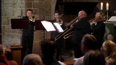 Erstklassiges Ensemble: das Posaunenquartett Opus 4 aus Leipzig. (Foto: Thomas Wirth)