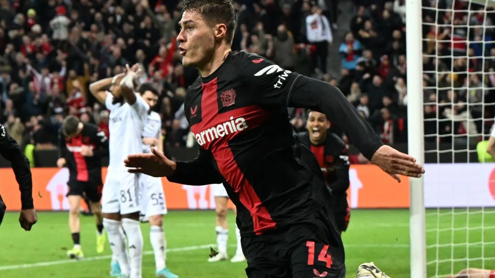 Mit zwei Last-Minute-Toren Leverkusens Matchwinner gegen Karabach Agdam: Patrik Schick. (Foto: Federico Gambarini/dpa)