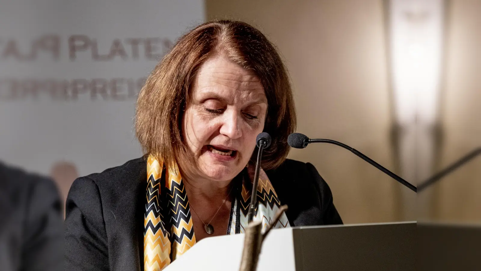 Bettina Baumann hielt die Laudatio für Lucas Fassnacht. Sie selbst wurde von vielen Seiten gelobt. (Foto: Evi Lemberger)