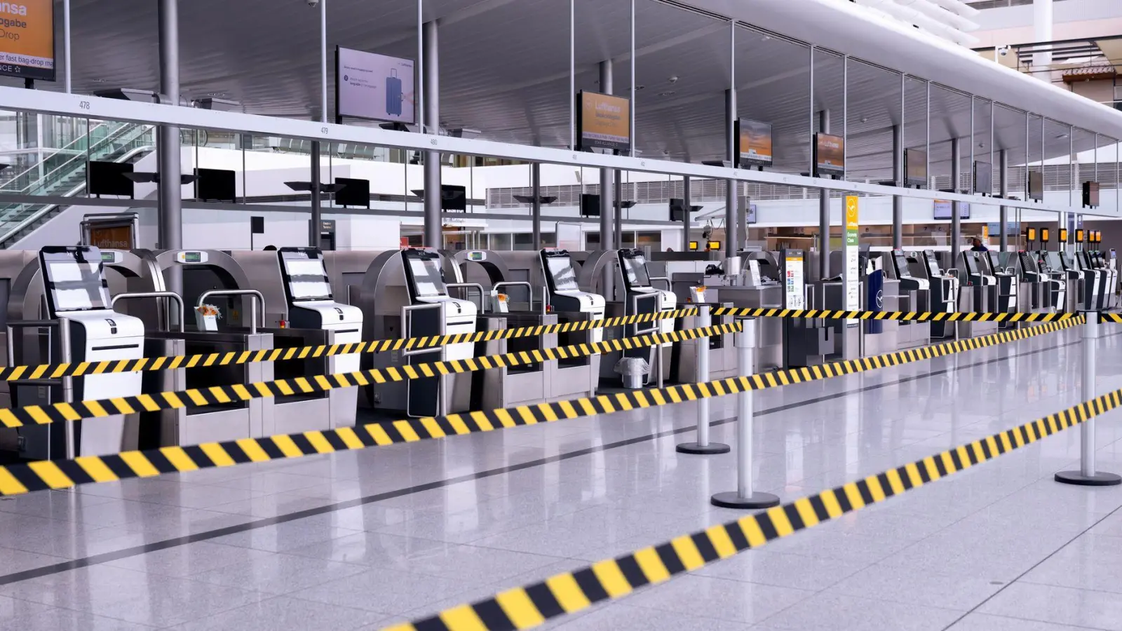 Am Flughafen München ist sehr wenig los. (Foto: Sven Hoppe/dpa)