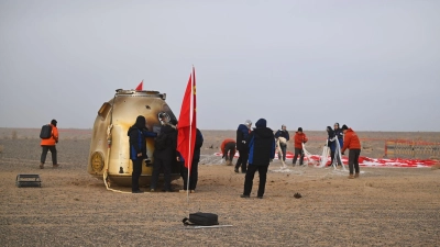 Die „Shenzhou 20“ musste wegen eines Schadens länger als geplant im All bleiben.  (Foto: Li Zhipeng/XinHua/dpa)
